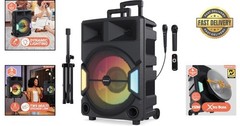 150W Bluetooth Portable PA System & Karaoke Machine – 6H Playtime, LED Lights