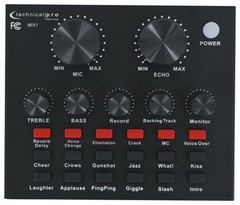 Technical Pro MIX1 Rechargeable Podcast Recording USB/Bluetooth MIxer+Microphone