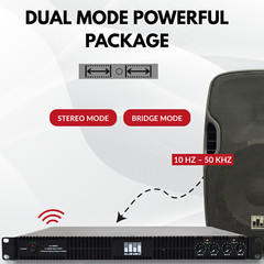 MUSYSIC Professional 4-Channel 2×9600 Watts D-Class 1U Power Amplifier MU-D9600