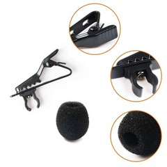 AUGSUN 18Pcs Lapel Microphone Clips Replacement Kit, 6Pcs Mini, black