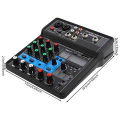 4-Channel Professional Audio Mixer W/ Bluetooth, USB & DSP Effects 24-bit/48KHz