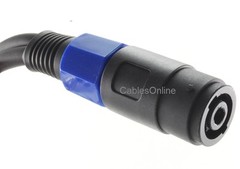 1ft Two Dual Banana Plugs to Speakon Female Type Speaker/Amplifier Jumper Cable