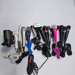 Lot of 15 Wired Microphones – Various Models & Colors, Used