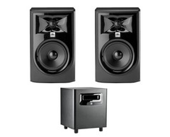 2x JBL 305P MkII 5″ Active Speaker Powered Monitor Pair + LSR310S Subwoofer Sub