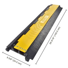 YesSources Cable Ramp Protector 2 Channel Hose Cover Speed Bump for Road,2 Packs