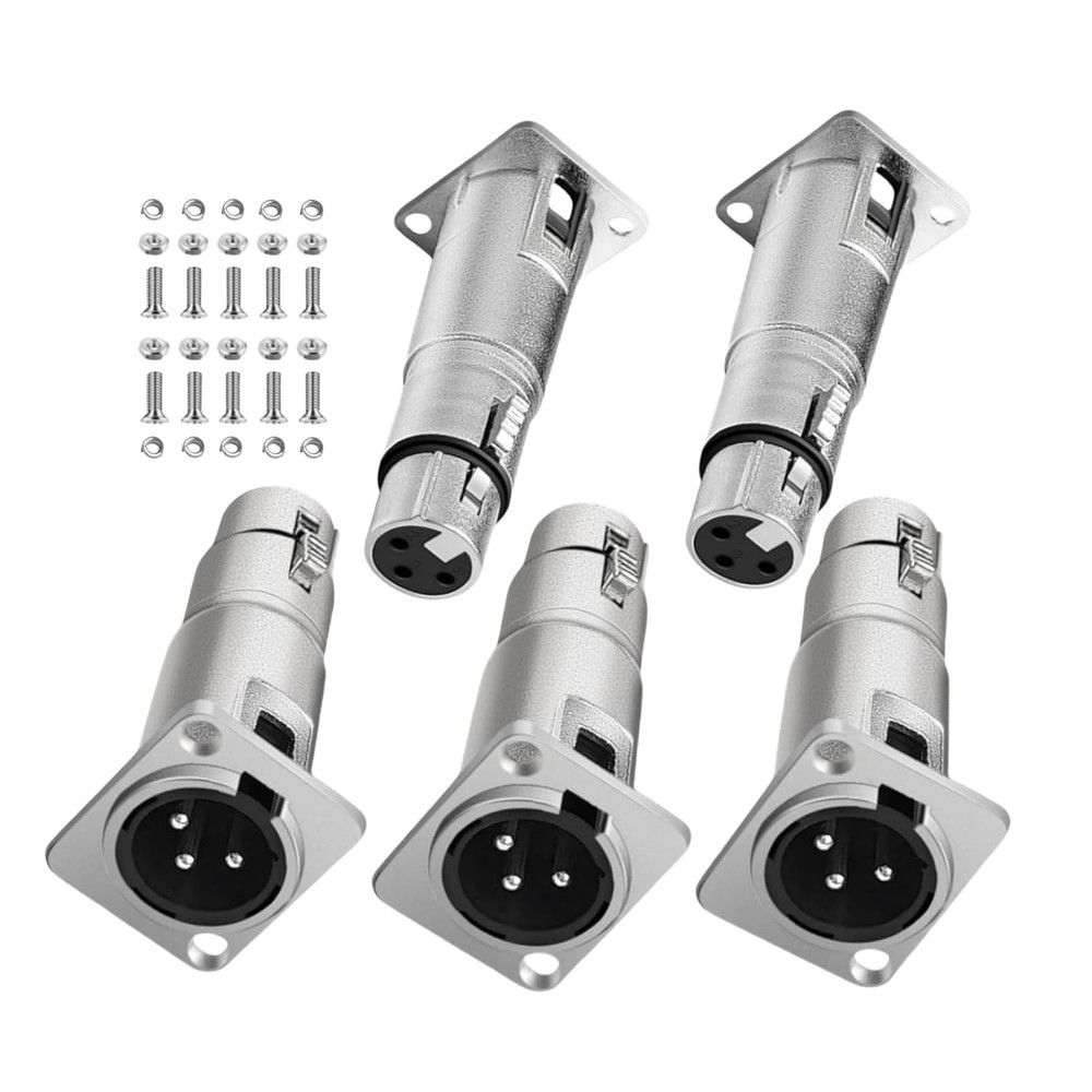 5/10* D Type Connector Pass Through 3 Pin for Audio Equipment With Screws Set