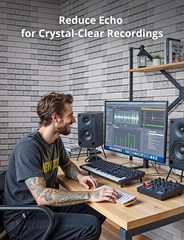 Acoustic Wall Panels, Brick Pattern Peel and Stick Sound Absorbing Panel for Cei