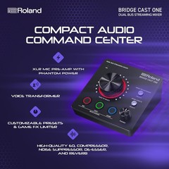 Roland BRIDGE CAST ONE BRC-ONE Dual Bus Gaming Streaming Mixer Black NEW Japan