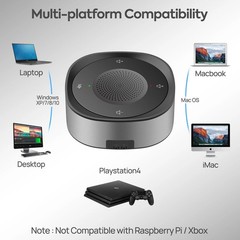 USB Conference Speaker Microphone Wired Touch Key Omni Mic Directional