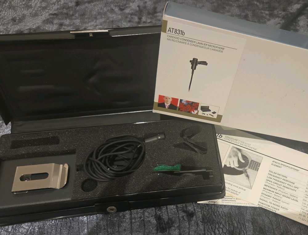 Audio Technica AT831b Condenser Lavaliere Microphone – Barely Used