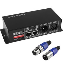 MEIRIYFA 4 Channel DMX512 Decoder LED Dimming Controller Driver,DMX PWM Black