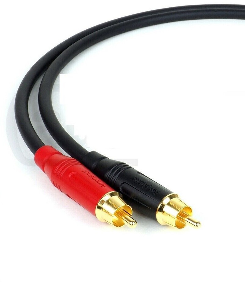 1-20FT Mogami 22AWG Amphenol Gold 2-RCA HI-FI Stereo Audio Sound Dual Cable
