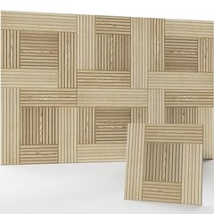 6 Pack Wood Acoustic Panels, Decorative Acoustic Wall 72×48 inches Loom Field
