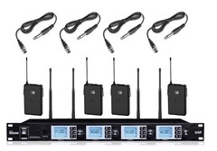 Wireless Guitar System UHF 4 Beltpack for 4 Electric Guitar Bass US FCC Comply