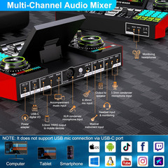 Podcast Microphone Bundle with Live Sound Board Audio Mixer, Podcast Equipment B