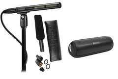 Audio Technica AT875R Shotgun Condenser Microphone w/Line+Gradient DV + Speaker