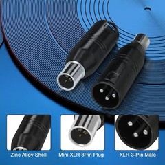Mini XLR 3 pin to 3 pin XLR Phantom Power Adapter For Shure Microphone Mic