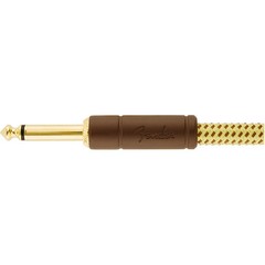 Fender Deluxe Series Straight to Angle Instrument Cable 15 ft. Yellow Tweed