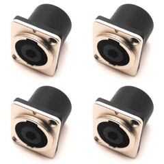 4pcs AFT 4 Pole Speakon Chassis Panel Mount Connector w/ Metal for Neutrik NL4MP