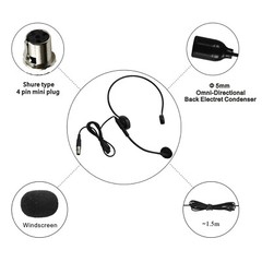 Headset Condenser Microphone For ME3 Shure BLX SLX ULX PGX Wireless System