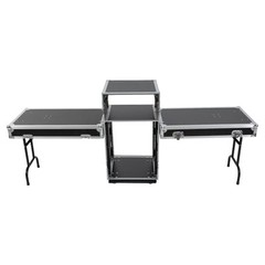 14U PA DJ Rack DJ Cabinet with 2 Table Tops Network Pro Stereo Rack with 4 Wheel