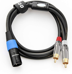 Unbalanced Dual RCA to XLR Male Y Splitter Patch Microphone Cable, 1 XLR Male to