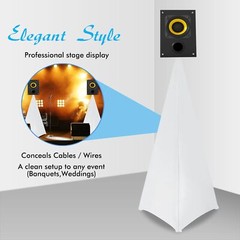 2Pack Double Sided DJ Tripod Speaker Stand Cover/Scrim Stretch Cover Black White