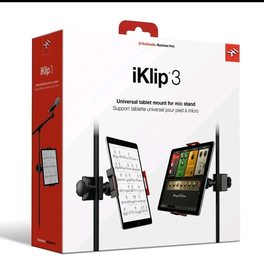 IK Multimedia iKlip 3 Universal Mic Stand Support for Tablets Sealed NEW