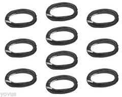 10 PACK 50 ft foot 1/4 TRS to Female 3pin XLR shielded mic microphone cable cord