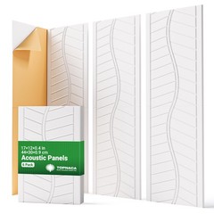 Acoustic Panels for Walls, Ceilings & Doors, 6 Pack Self-Adhesive Sound Absor…