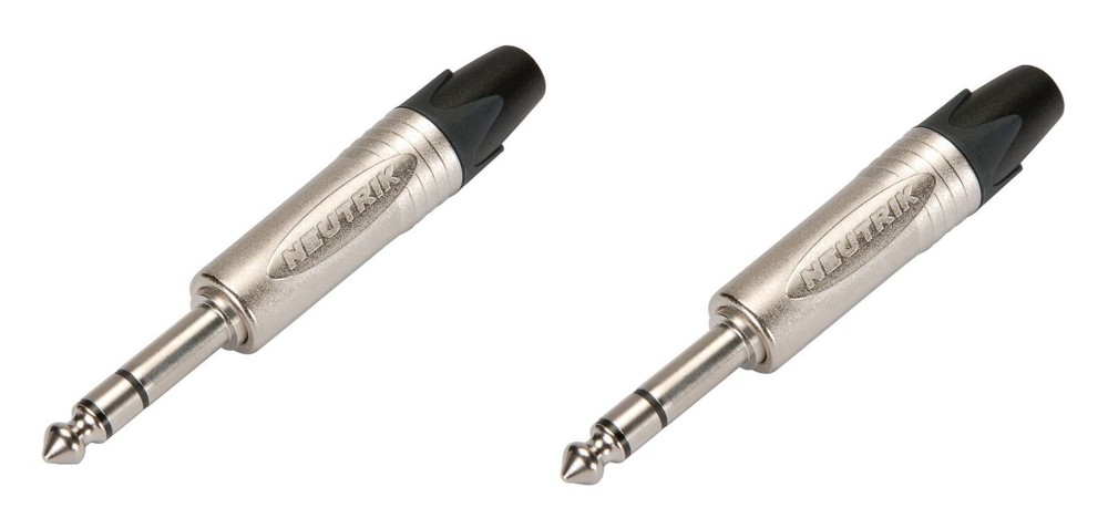 (2) Two Genuine NEUTRIK NP3X Stereo 1/4″ TRS Cable Mount Jack Nickel Plated