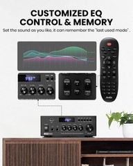 Moukey MAMP3 300W Audio Power Amplifier 2 Channel Amp Stereo Receiver Bluetooth