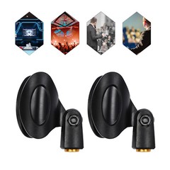 2PCS Universal 180° Microphone Clips Clamp Holder For Wired/Wireless Mic Stand