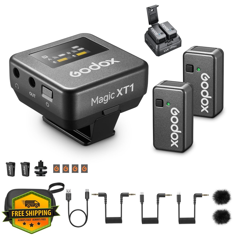 GODOX Magic XT1 Wireless Microphone for Camera/Android/iPhone, 48kHz/24-bit N…