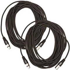 Pair of 50 Ft XLR Microphone Cables Black