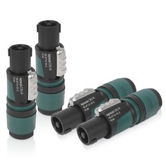 Neutrik 4 Pack 4-Pole SpeakOn Cable Connector for 6-12 mm Cable (NL4FXX-W-S-4PK)
