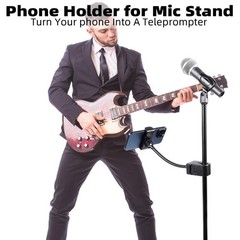 Mic Stand Phone Holder, Flexible Phone Mount with 7.9″ Removable Gooseneck fo…