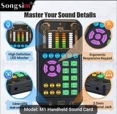 M1 Professional Live Streaming Mini Sound Card, Podcast Equipment Kit.