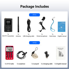 Retekess Wireless Tour Guide Assisted Listening System Transmitter 5 Receivers