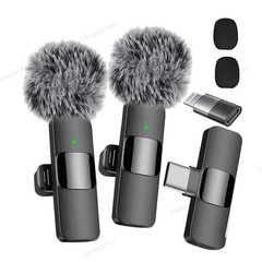 Wireless Microphone Mini Mic for iPhone/Android Phone, LED Display Lavalier Micr