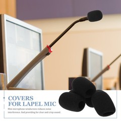 10Pcs Black Microphone Protective Covers Sponge Material for Headset Mics