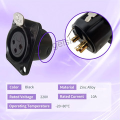 20x XLR 3Pin Female and Male Panel Mount Chassis Connector Nickel Plated Housing