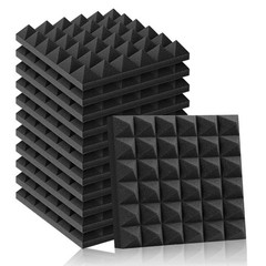 12-96 Pack Acoustic Panels Sound Absorbing Noise Proofing Studio Foam Wall Tiles