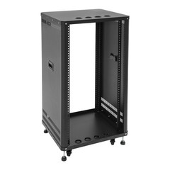 22U Black Rolling DJ Mixer Stand with Wheels for Audio Video Mounting US NEW!