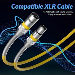 Cable de micrófono XLR premium de 20/25pies,resistente,22 AWG OFC, blindado de 3