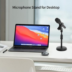 Desk Mic Stand – Upgraded Adjustable Table Microphone with Black