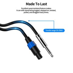 2-Pack 6 ft Speaker Cable – Speakon to 1/4 in TS, Professional 12AWG Wire Lock