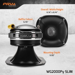 4x PRV 2″ Horn Driver WG2000Py SLIM Shallow Mount High Frequency 8 Ohm 600 Watts