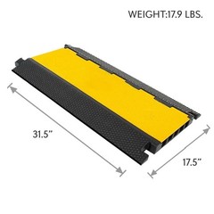 Pyle Anti-Slip Rugged Durable Multi-Channel Cable Cover Ramp & Protection