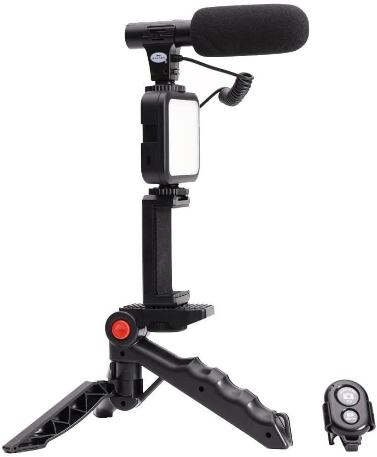 Savage Mobile Vlogging Kit with Microphone, LED Light, Phone Holder and…